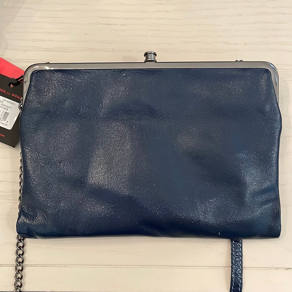 Hobo international Leanne wallet/crossbody navy “midnight” patent leather NWT
